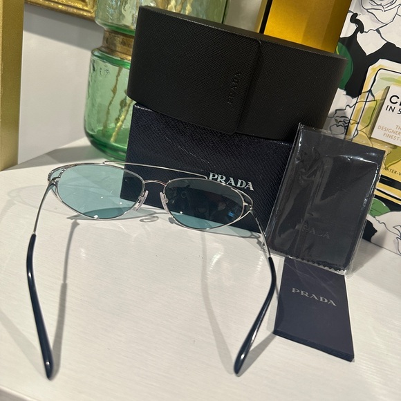 Prada SPR62V 1BC-0B5 66-16-130mm Silver Frame Sunglasses - Picture 5 of 7